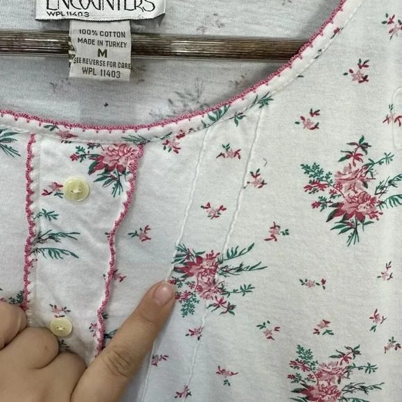 Chance Encounters floral nightgown womens medium ditsy cotton cottagecore modest - Picture 7 of 8